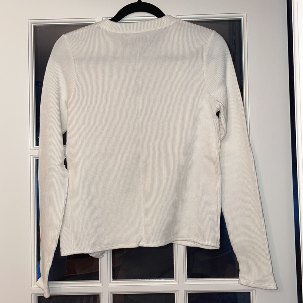 White Ribbed Long-Sleeve - Picture 3 of 4